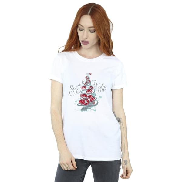 Disney Womens/Ladies The Nightmare Before Christmas Scary & Bright Cotton Boyfriend T-Shirt
