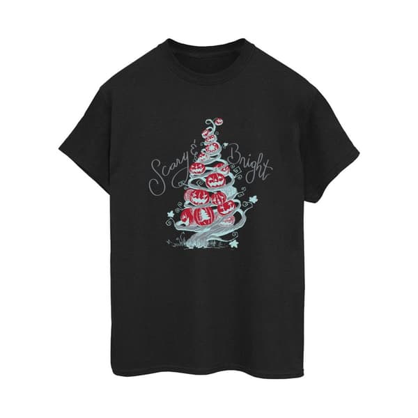 Disney Womens/Ladies The Nightmare Before Christmas Scary & Bright Cotton Boyfriend T-Shirt