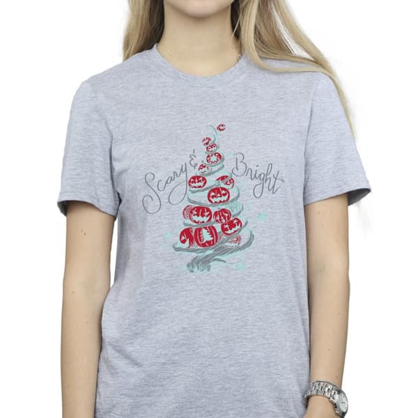 Disney Womens/Ladies The Nightmare Before Christmas Scary & Bright Cotton Boyfriend T-Shirt