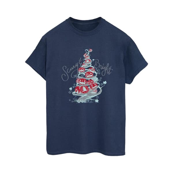 Disney Womens/Ladies The Nightmare Before Christmas Scary & Bright Cotton Boyfriend T-Shirt