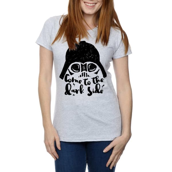 Star Wars Dam/Lady Darth Vader Come To The Dark Side - T-shirt i bomull med skiss