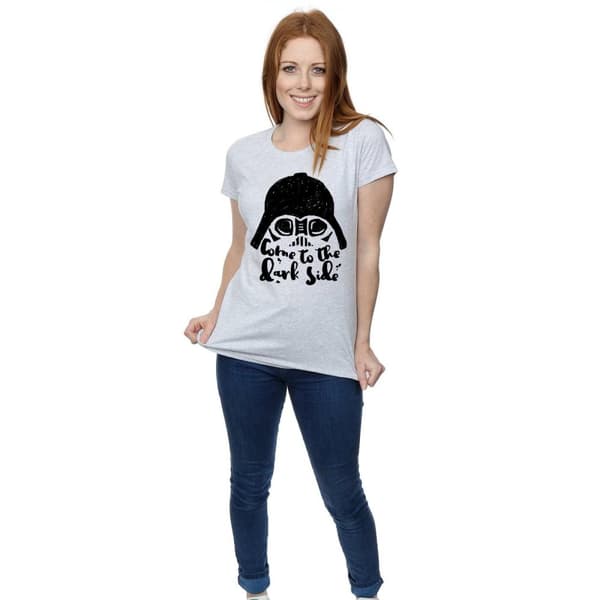 Star Wars Dam/Lady Darth Vader Come To The Dark Side - T-shirt i bomull med skiss