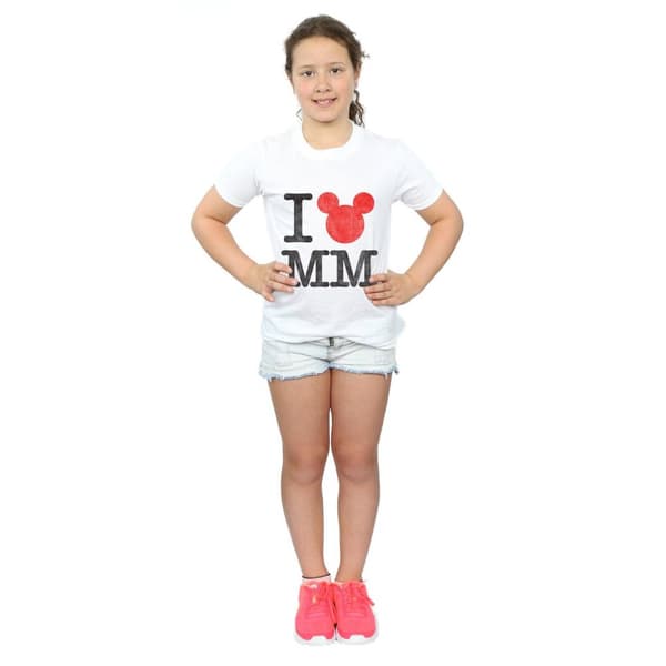 Disney Musse Pigg I Love Musse T-shirt i bomull för flickor