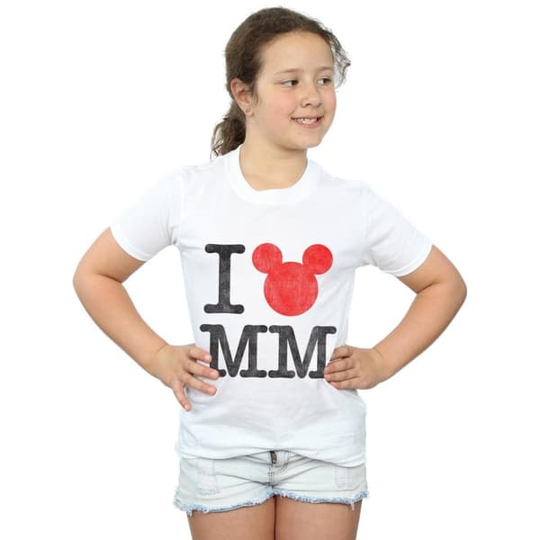 Disney Musse Pigg I Love Musse T-shirt i bomull för flickor