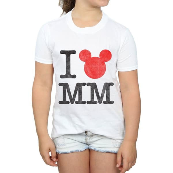 Disney Musse Pigg I Love Musse T-shirt i bomull för flickor