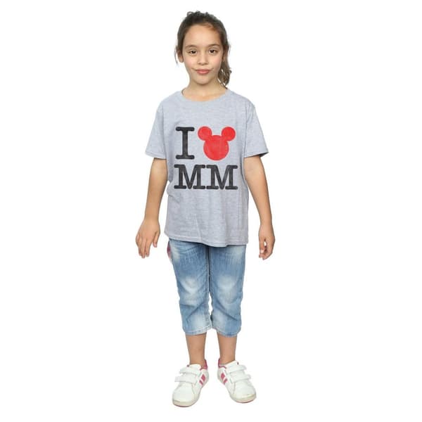 Disney Musse Pigg I Love Musse T-shirt i bomull för flickor