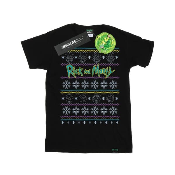 Rick And Morty Boyfriend-t-shirt i bomull med julansikten för damer/damer