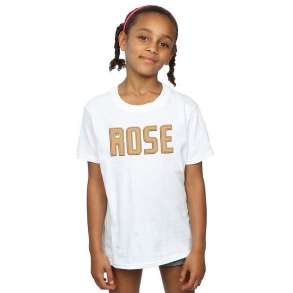 Star Wars Girls The Rise Of Skywalker Rose T-shirt med textad logotyp i bomull