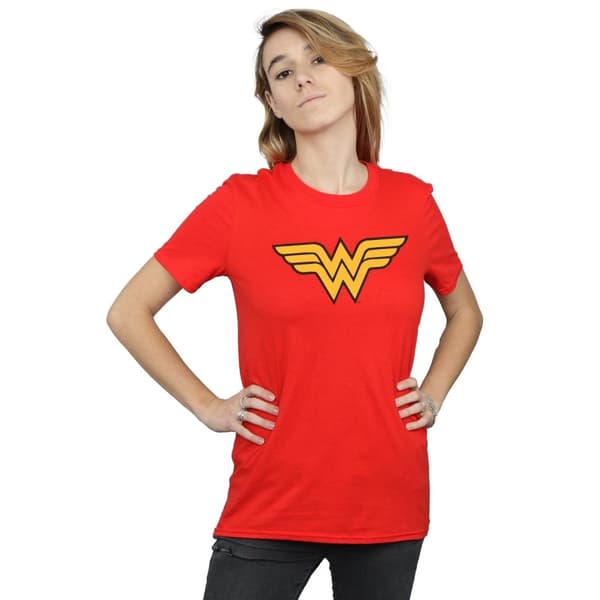 DC Comics Dam/Tjej Wonder Woman Logo Bomull Boyfriend T-shirt
