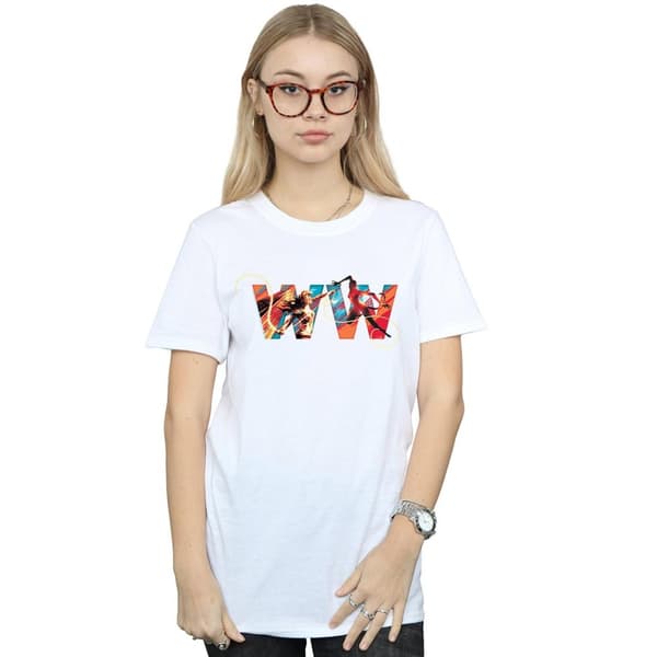 DC Comics Dam/kvinnor Wonder Woman 84 Symbol Boyfriend T-shirt i bomull