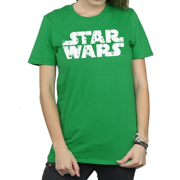 Star Wars Dam/Tjej - Boyfriend-t-shirt i bomull med jullogo