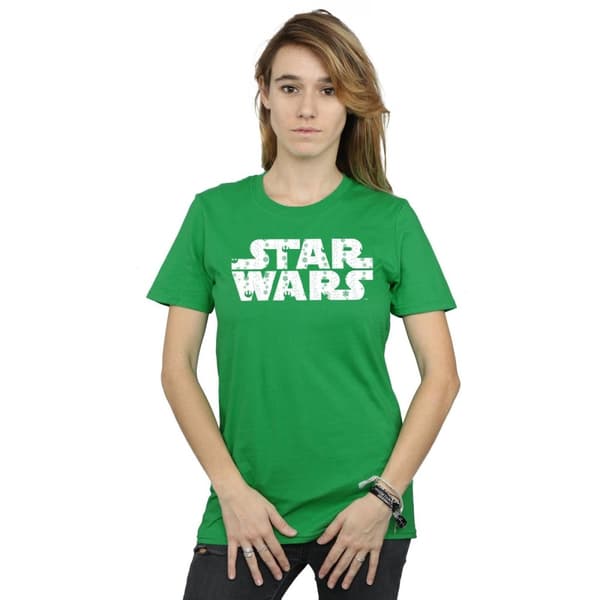 Star Wars Dam/Tjej - Boyfriend-t-shirt i bomull med jullogo