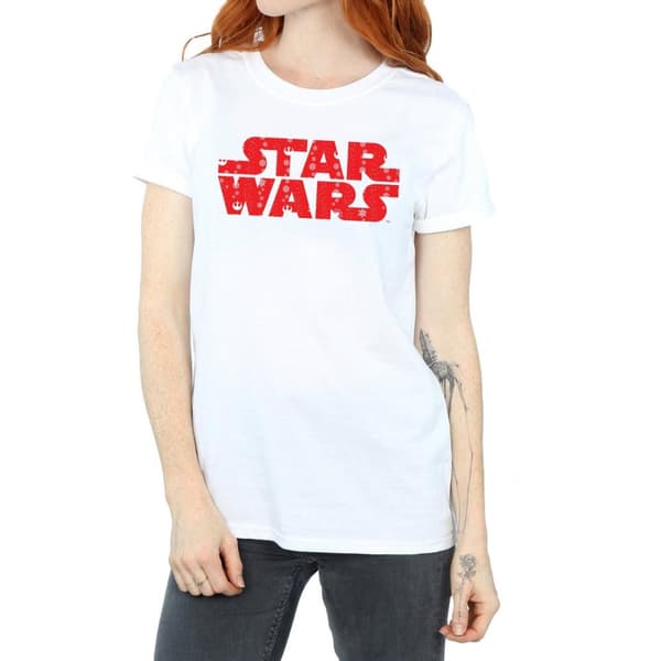 Star Wars Dam/Tjej - Boyfriend-t-shirt i bomull med jullogo