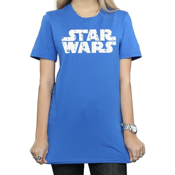 Star Wars Dam/Tjej - Boyfriend-t-shirt i bomull med jullogo