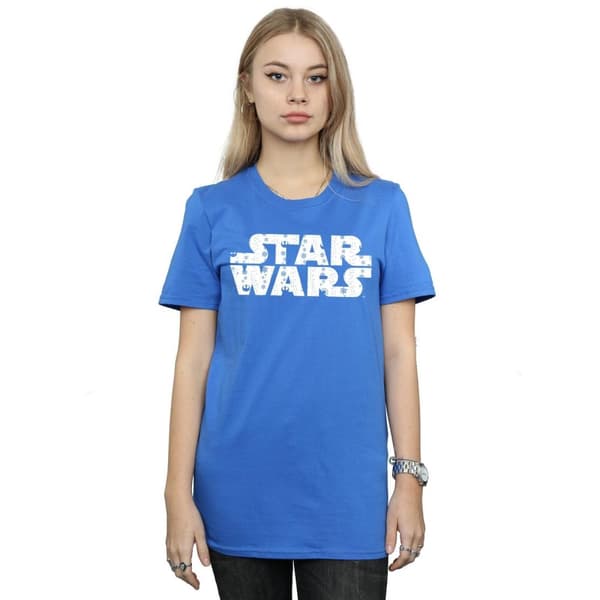Star Wars Dam/Tjej - Boyfriend-t-shirt i bomull med jullogo