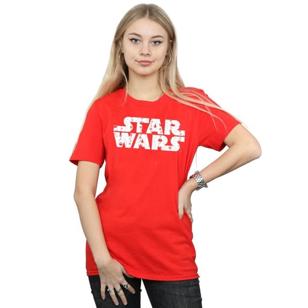 Star Wars Dam/Tjej - Boyfriend-t-shirt i bomull med jullogo