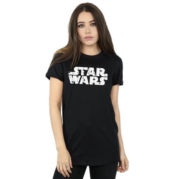 Star Wars Dam/Tjej - Boyfriend-t-shirt i bomull med jullogo
