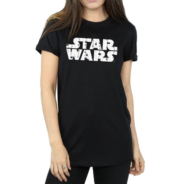 Star Wars Dam/Tjej - Boyfriend-t-shirt i bomull med jullogo