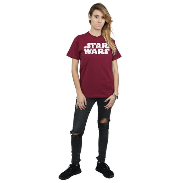 Star Wars Dam/Tjej - Boyfriend-t-shirt i bomull med jullogo