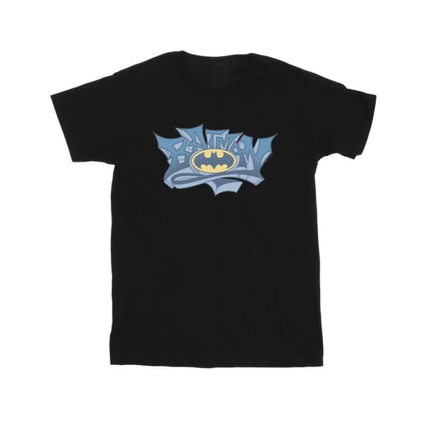 DC Comics T-shirt med Batman-graffiti-logotyp för pojkar