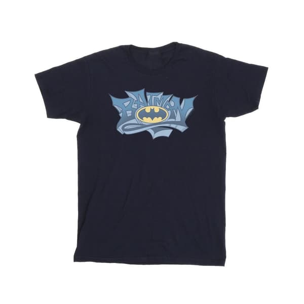 DC Comics T-shirt med Batman-graffiti-logotyp för pojkar