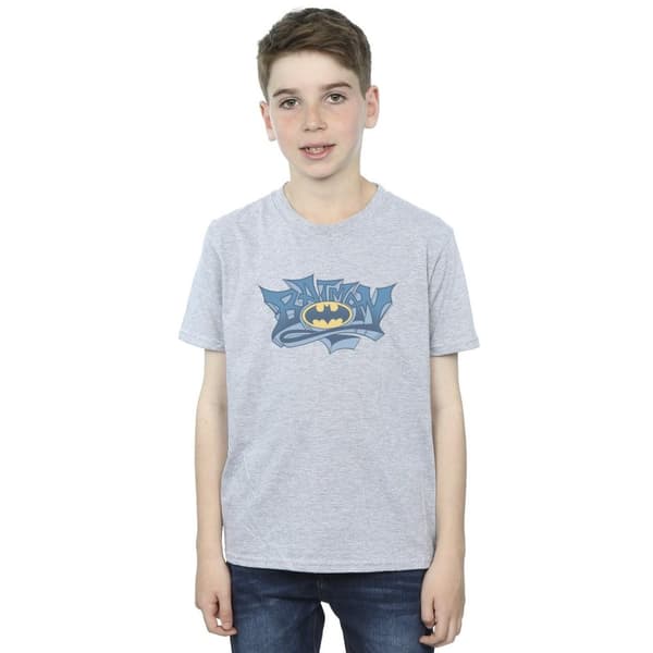 DC Comics T-shirt med Batman-graffiti-logotyp för pojkar