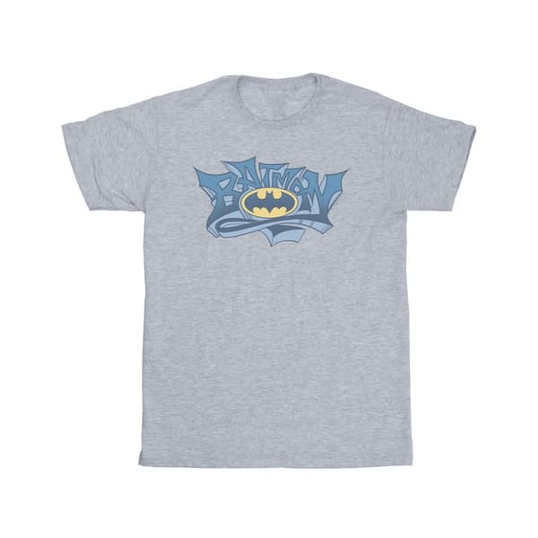 DC Comics T-shirt med Batman-graffiti-logotyp för pojkar