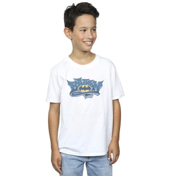 DC Comics T-shirt med Batman-graffiti-logotyp för pojkar