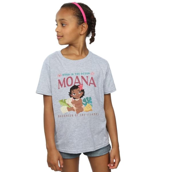 Disney Girls Moana Born In The Ocean Cotton T-Shirt