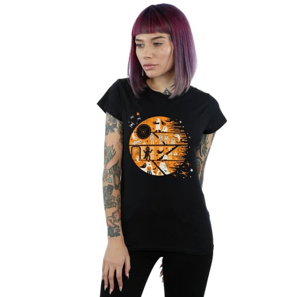 Star Wars Womens/Ladies Spooky Death Star Cotton T-Shirt