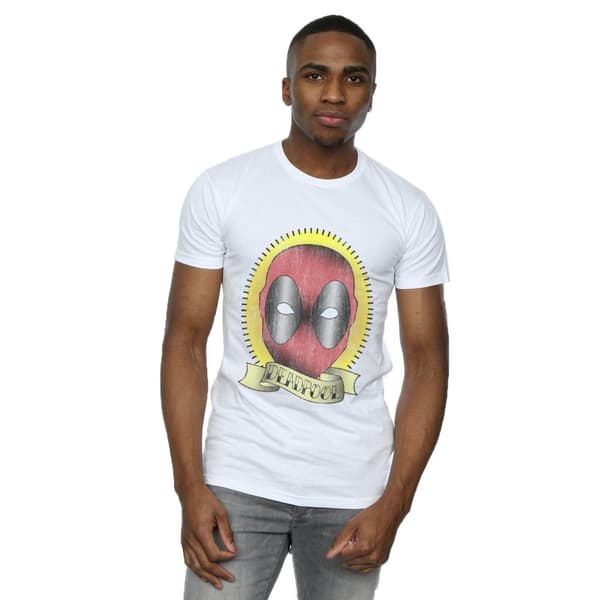 Marvel Deadpool T-shirt med tatueringstryck för herrar