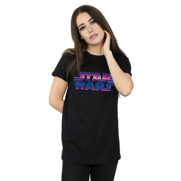 Star Wars Womens/Ladies Neon Logo Cotton Boyfriend T-Shirt