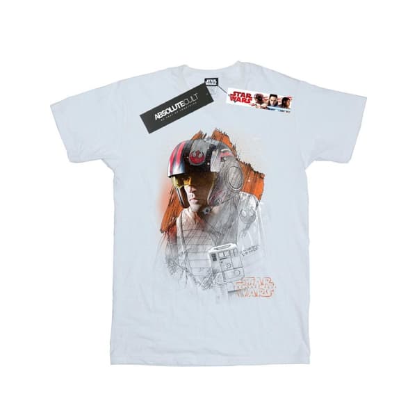 Star Wars Girls The Last Jedi Poe Dameron Brushed Cotton T-Shirt