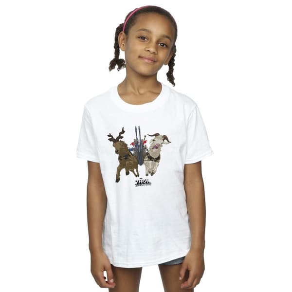 Marvel Girls Thor Love And Thunder Viking Ship Cotton T-Shirt