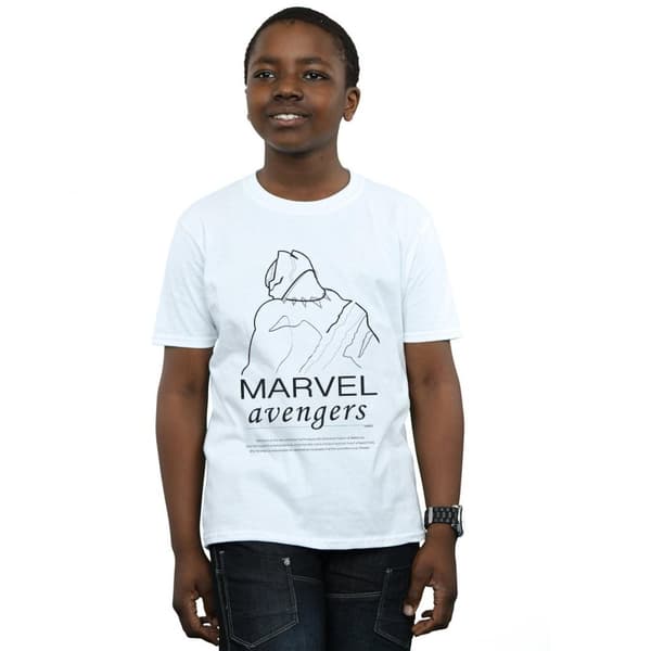 Marvel Boys Black Panther Single Line T-Shirt