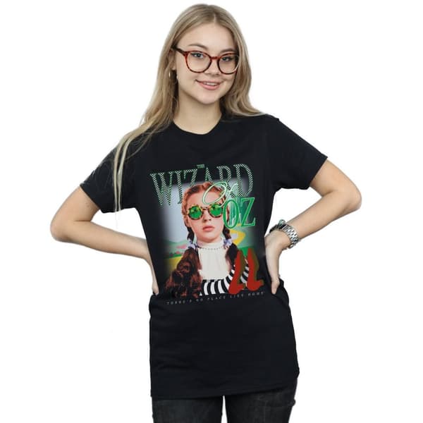 The Wizard Of Oz Womens/Ladies No Place Checkerboard Cotton Boyfriend T-Shirt