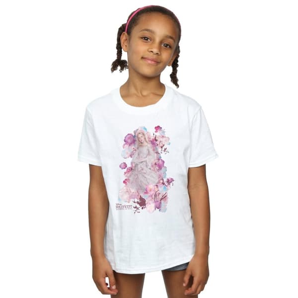 Disney Girls Maleficent Mistress Of Evil Aurora Rose Bush Cotton T-Shirt