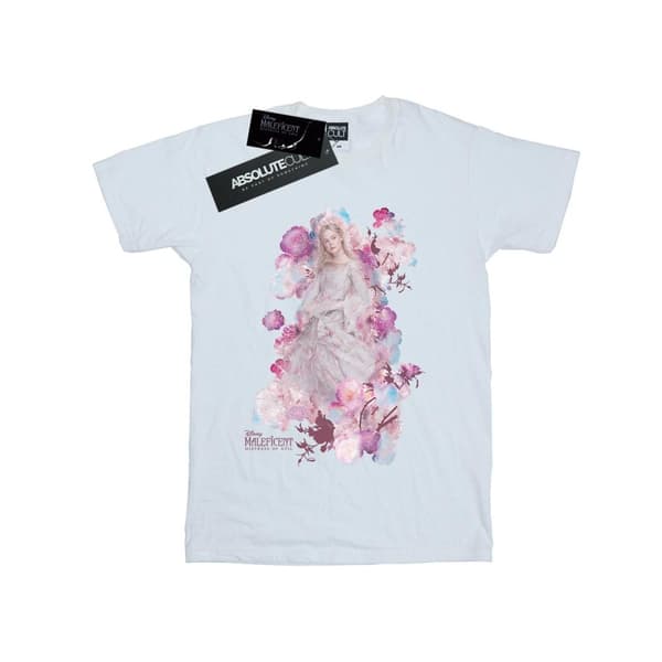 Disney Girls Maleficent Mistress Of Evil Aurora Rose Bush Cotton T-Shirt