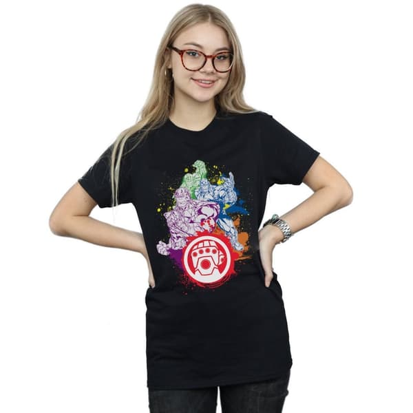 Marvel Dam/Tjej Thanos Boyfriend-T-shirt i bomull med tryckknappar