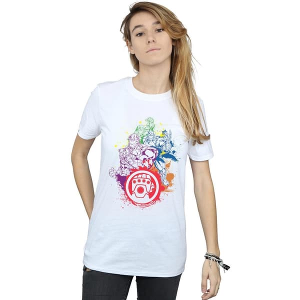Marvel Dam/Tjej Thanos Boyfriend-T-shirt i bomull med tryckknappar