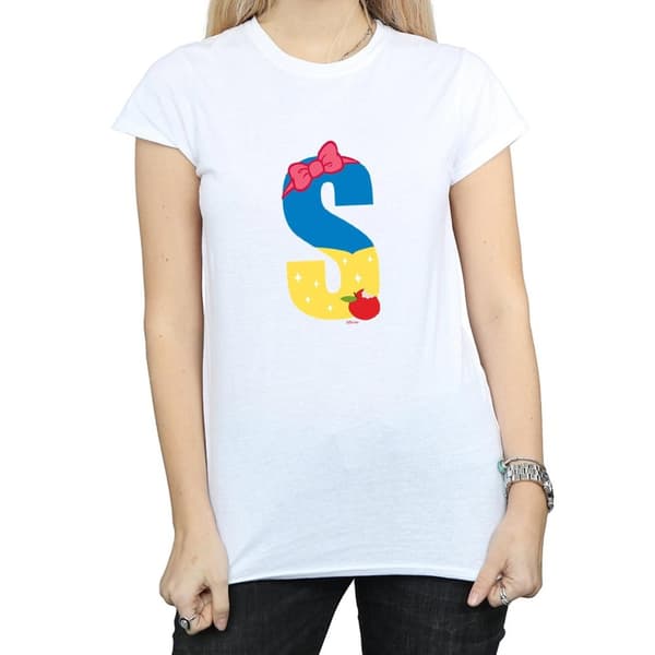Disney Dam/Lady Alphabet S Is For Snow Vit bomulls-T-shirt