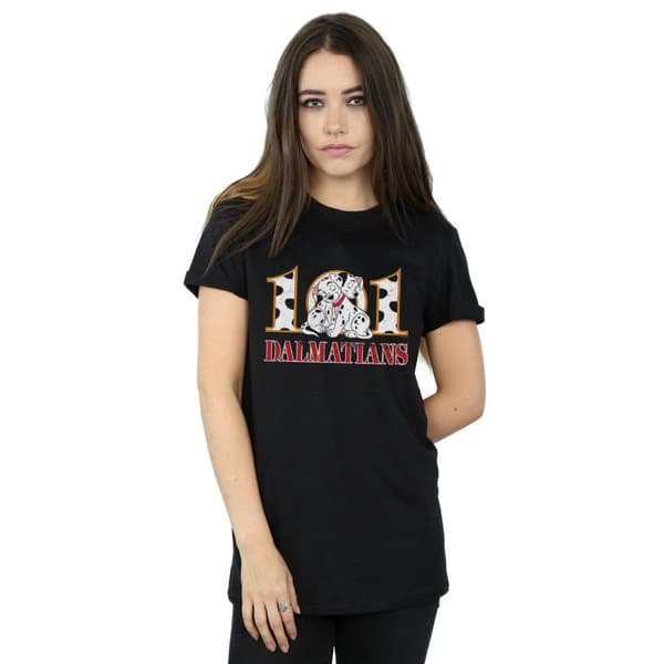 Disney Dam/Tjej 101 Dalmatians Puppy Hug Boyfriend T-shirt i bomull