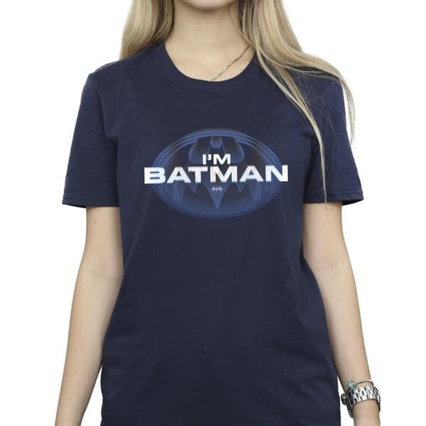 DC Comics Womens/Ladies The Flash I´m Batman Cotton Boyfriend T-Shirt