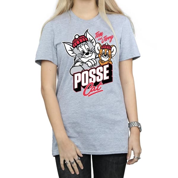 Tom And Jerry Womens/Ladies Posse Cat Cotton Boyfriend T-Shirt
