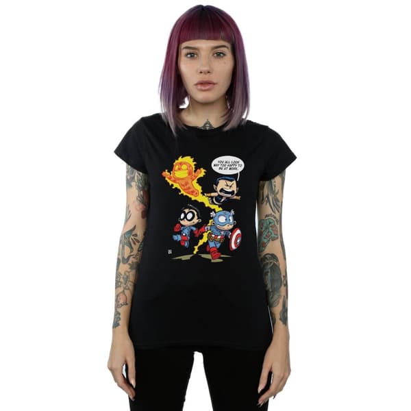 Marvel Comics Womens/Ladies Avengers Invaders Cartoon Cotton T-Shirt
