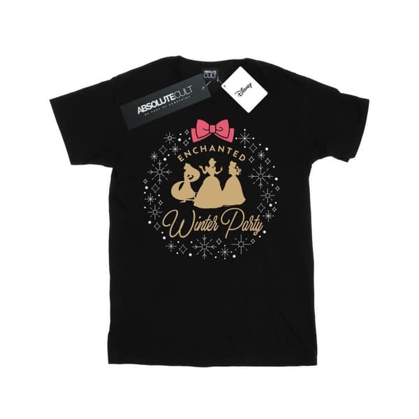 Disney Dam/dam Princess Enchanted Winter Party Boyfriend T-shirt i bomull