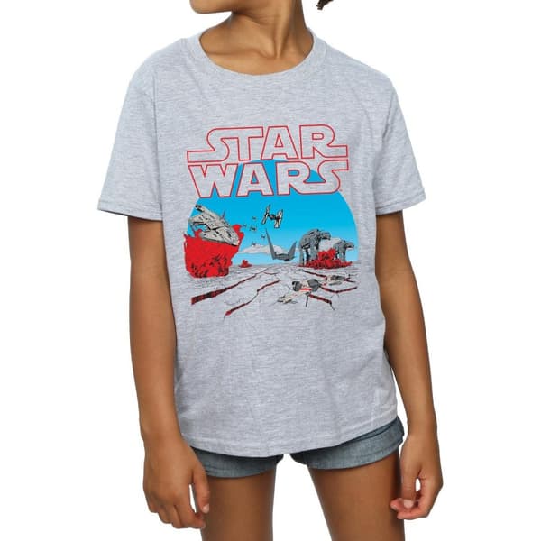 Star Wars T-shirt i bomull med actionmotiv från De sista jediriddarna för flickor