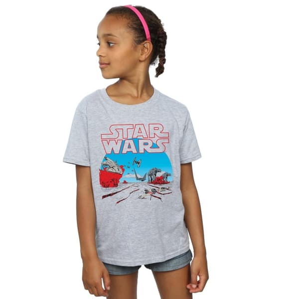Star Wars T-shirt i bomull med actionmotiv från De sista jediriddarna för flickor