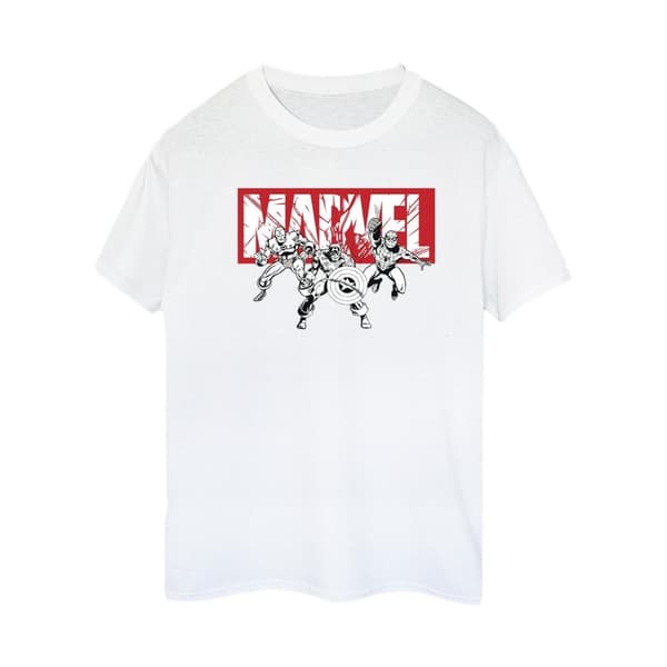 Marvel Womens/Ladies Comics Hero Group Cotton Boyfriend T-Shirt