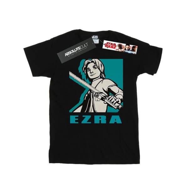 Star Wars Girls Rebels Ezra Cotton T-Shirt Black 9-11 Years